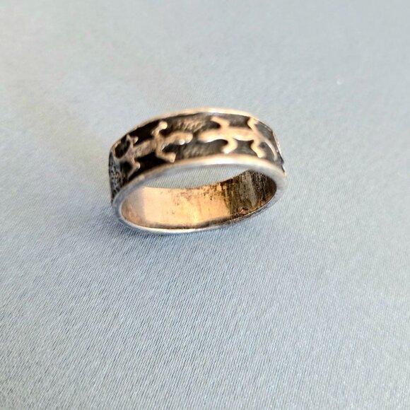 Sterling silver ring with lizards design. - Picture 6 of 8